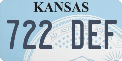 KS license plate 722DEF