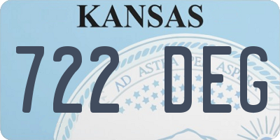 KS license plate 722DEG