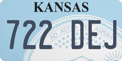 KS license plate 722DEJ
