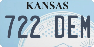 KS license plate 722DEM