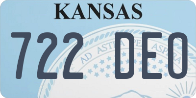 KS license plate 722DEO