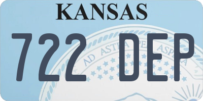 KS license plate 722DEP