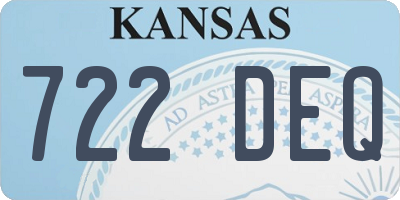 KS license plate 722DEQ