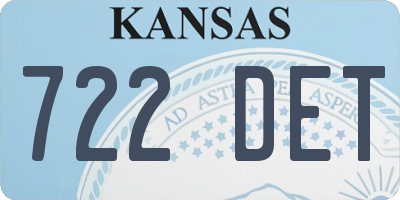 KS license plate 722DET