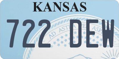 KS license plate 722DEW