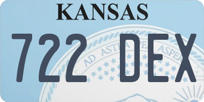 KS license plate 722DEX