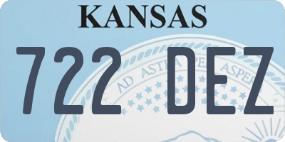 KS license plate 722DEZ