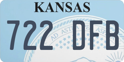 KS license plate 722DFB