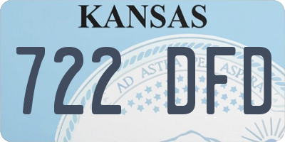 KS license plate 722DFD