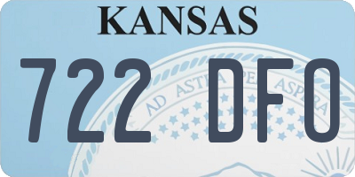 KS license plate 722DFO