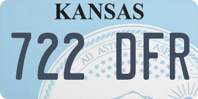KS license plate 722DFR