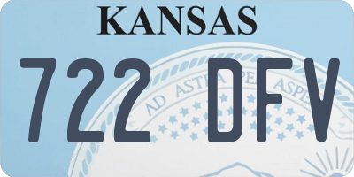 KS license plate 722DFV