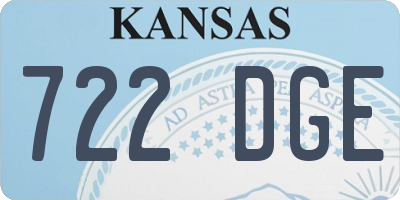 KS license plate 722DGE