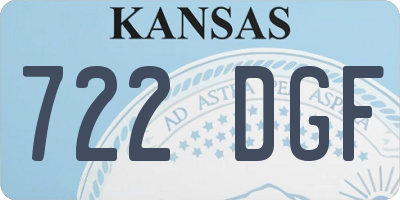 KS license plate 722DGF