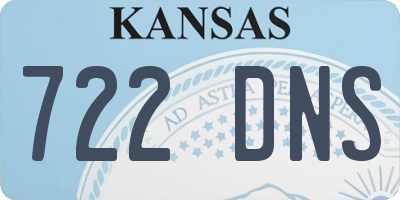 KS license plate 722DNS