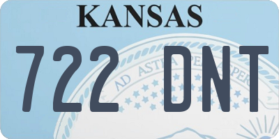 KS license plate 722DNT