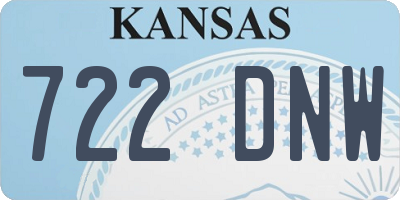 KS license plate 722DNW
