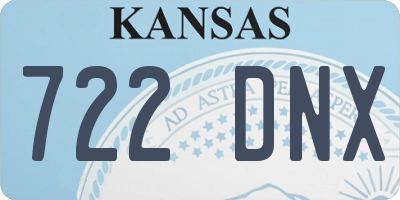 KS license plate 722DNX
