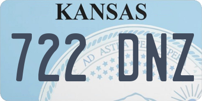 KS license plate 722DNZ