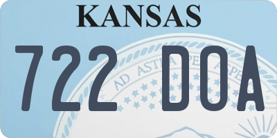 KS license plate 722DOA
