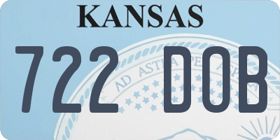 KS license plate 722DOB