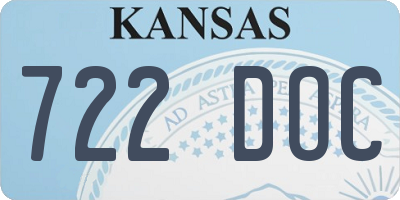 KS license plate 722DOC