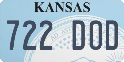 KS license plate 722DOD