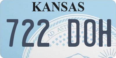 KS license plate 722DOH