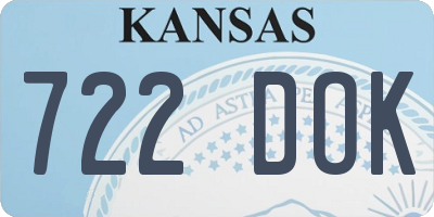 KS license plate 722DOK