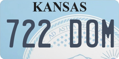 KS license plate 722DOM