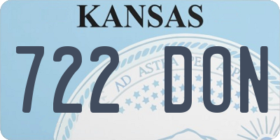 KS license plate 722DON