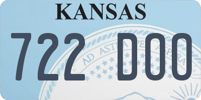 KS license plate 722DOO