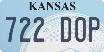 KS license plate 722DOP