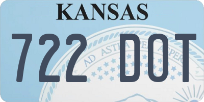 KS license plate 722DOT