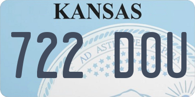 KS license plate 722DOU