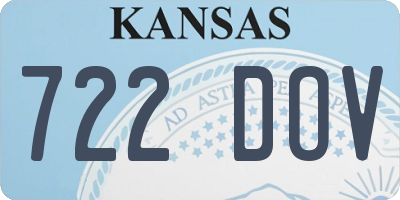 KS license plate 722DOV