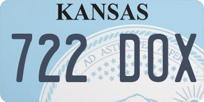 KS license plate 722DOX