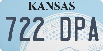 KS license plate 722DPA