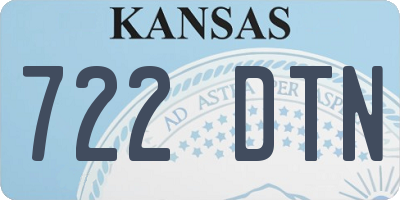 KS license plate 722DTN