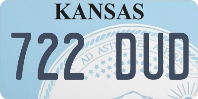KS license plate 722DUD