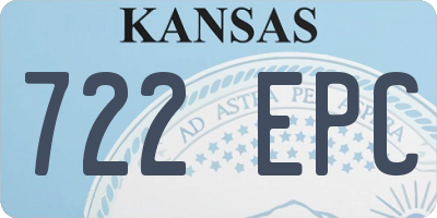 KS license plate 722EPC