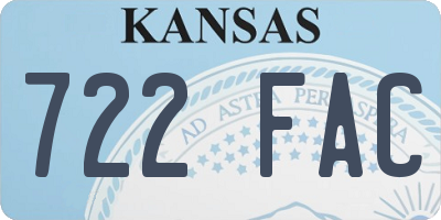 KS license plate 722FAC