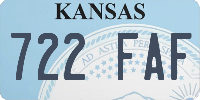 KS license plate 722FAF