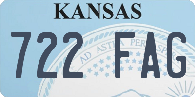 KS license plate 722FAG