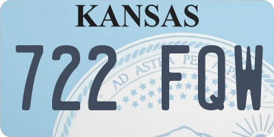 KS license plate 722FQW