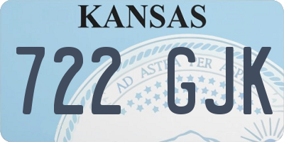 KS license plate 722GJK