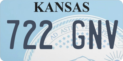KS license plate 722GNV
