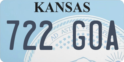 KS license plate 722GOA