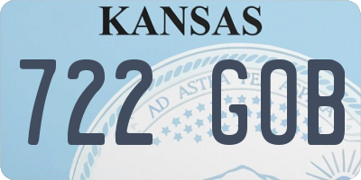 KS license plate 722GOB