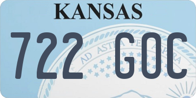 KS license plate 722GOC